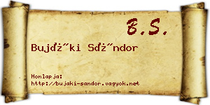 Bujáki Sándor névjegykártya