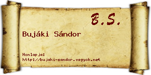 Bujáki Sándor névjegykártya