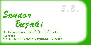 sandor bujaki business card